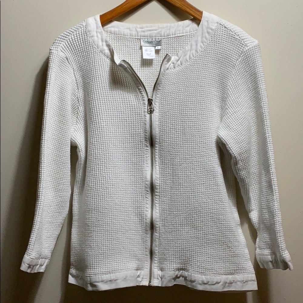 Coldwater Creek White Zipper Jacket